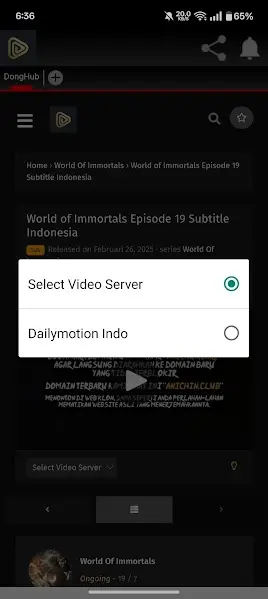 Screenshot of DongHub No Sign-Up Anime Streaming